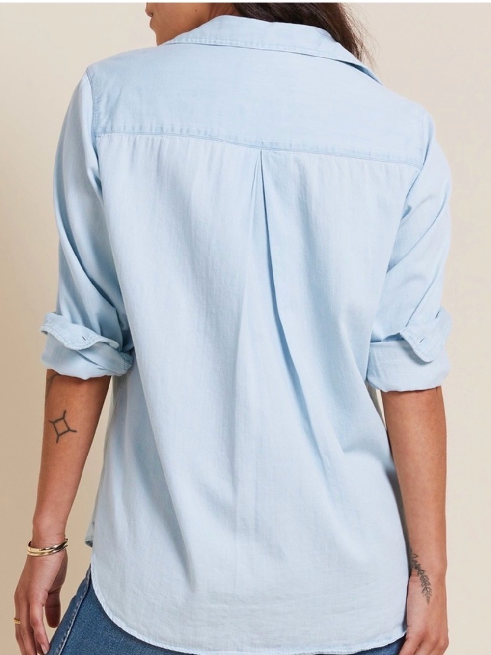 Grayson The Hero x Anthropologie 100% Cotton Button Down Light Blue Shirt Small - Picture 2 of 6